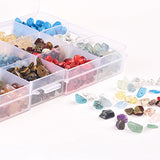 PLTbeads Natural Chips Stone Irregular 7-8mm Gemstone Beads 15 Multicolor With Box Set Value Pack