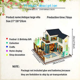 SYW Dollhouse Miniature with Furniture, DIY Dollhouse Kit Plus Dust Proof and Music Movement, 1:24 Scale Creative Room Idea(New Chinese Dollhouse)