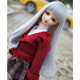 1/3 BJD SD Doll Wig Heat Resistant Synthetic Light Blonde Gray Long Buckle Wavy Hair for 1/3 1/4 BJD SD Doll Wig