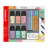 Stabilo Boss Mini Highlighter Pen Set of 6 °F49716 pastellove with 3 Coloured Sign Pens 3 Pens