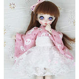 HMANE BJD Dolls Clothes, 2Pcs Japonic Modified Kimono Clothes Set for 1/3 BJD Dolls - Pink Rabbit (No Doll)