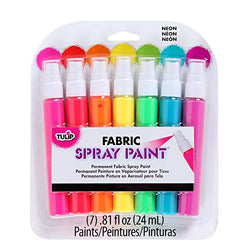 Tulip Permanent Fabric Spray Paint, 7 Pack, Neon, Nontoxic, Non-Aerosol