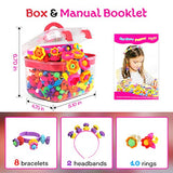 Pop Beads for Kids Jewelry Making Kit Toddlers Girl Toys Art and Craft Snap DIY Creativity Bracelets Necklace Hairband and Rings Toy for Age 3 4 5 6 7 8 9 Year Old Girls Gift Birthday