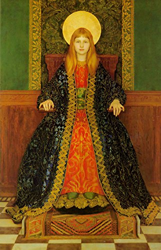 The Child Enthroned by Thomas Cooper Gotch - 18" x 27" Premium Canvas Print