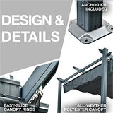 Hanover HANPERG13X10-GRY Adjustable Canopy Cover, Dark Gray 13 x 10-Ft. Aluminum Pergola, 13x10