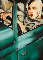 Berkin Arts Tamara De Lempicka Giclee Canvas Print Paintings Poster Reproduction (Self-Portrait in Green Bugatti)