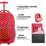 J World New York Women's Sunrise Wheeled Backpack, Pink Buttons, 18"