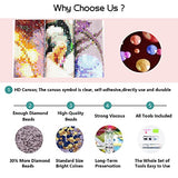 5D Diamond Painting Kits for Adults Rhinestone Purple Flowers Diamond Painting by Number Kits Iris Bee Design Full Round Drill DIY Painting Arts Craft Home Wall Decoration 12x16 inch