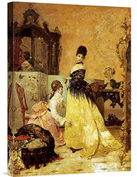 Global Gallery Budget GCS-267348-22-142 Alfred Stevens The New Dress Gallery Wrap Giclee on Canvas Wall Art Print