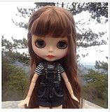 Original Doll Clohtes Outfit, Striped T-Shirt(Black) and Short Dungarees(Black or Blue), Doll Dress Up for 1/6 12inch Blythe Doll or ICY Doll- Fortune Days