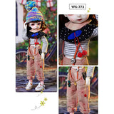 MEESock 5Pcs Fashion Casual BJD Girl Doll Clothes Set for 1/6 SD Doll Dress Up Accessory (Does Not Contain Doll)