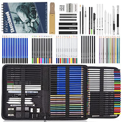 84 Pack Drawing Pencils Set with Sketchbook & Charcoal, Graphite, Watercolor, Metallic, Sketch Pencils for Drawing, Sketching, and Coloring - Ideal Art Supplies for Adults, Kids, Artists, Beginner