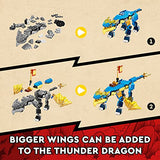 LEGO NINJAGO Jay’s Thunder Dragon EVO 71760 Playset Featuring a Posable Dragon Toy, NINJAGO Jay and a Snake Toy; Building Kit for Kids Aged 6+ (140 Pieces)