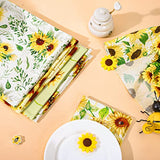 AnyDesign 6Pcs Summer Cotton Fabric Bundles 18 x 22 Inch Watercolor Sunflower Fat Quarters Summer Quilting Patchwork Squares Summer Flower Sewing Fabrics for DIY Handmade Crafting Home Party Decor