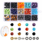 7 Chakra Beads,Assorted Round Nature Stone Beads for Jewelry Making Semi Precious Beads for DIY Bracelet Necklace Jewelry Making wi