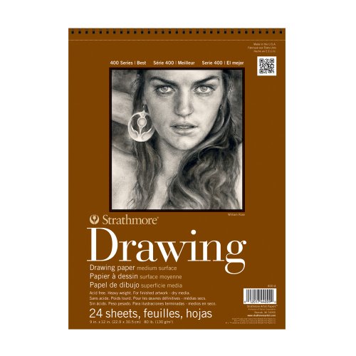 Strathmore 400 Series Drawing, Medium Surface, 12"x18" Wire Bound, 24 Sheets