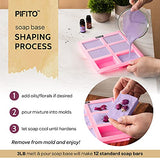 Pifito Soap Making Kit │ DIY Soap Making Supplies - 3 lbs Melt and Pour Soap Base (Goats Milk, Shea Butter, Clear), 10-Pack Mica"Original" Colorants Sampler, Mold and Instructions