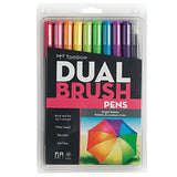 Tombow Dual Brush Pen Art Markers with Primary, Bright and Secondary Colors.