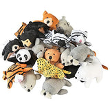 25 Pack Mini Zoo Plush Animal Set, Jungle Animal Plush Toys Great for Jungle Theme Party Supplies Puppy Party Plus, Party Favors, Giveaways
