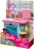 Barbie Indoor Furniture Playset, Kitchen Dishwasher with Working Door and Pull-Out Tray, Plus Dishes and Washing Accessories