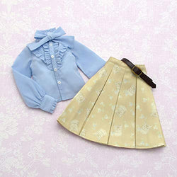 1/3 BJD Clothes Gray Tabby Cat Skirt Set Includes Blouse, Belt and Skirt