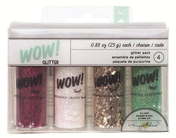 Crate Paper 683719 WOW! Glitter Embellishments, 4-Pack