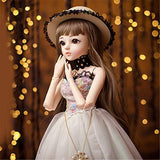 BJD 1/3 Girl Dolls with BJD Clothes Wigs Shoes Makeup 100% Handmade Beauty Toys Silicone Reborn BJD Doll