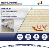 Windscreen4less Retractable Shade Canopy Replacement Cover for Pergola Frame Slide on Wire Cable Wave Drop Shade Cover Shade Sail Awning for Patio Deck Yard Porch Beige 4 ' x 16 '