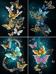 EOECL 4 Pack Diamond Painting, DIY 5D Diamond Painting Kits for Adults & Kids, Full Diamond Painting Butterfly Art Kits Craft Supply for Home Decoration,12x16 Inch