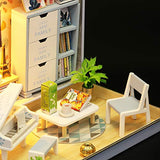 Spilay DIY Miniature Dollhouse Wooden Furniture Kit,Handmade Mini Iron Box Theater Model,1:24 Scale Creative Doll House Toys for Lovers (Happiness Theater)