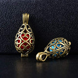 10 Pcs Antique Brass Diffuser Locket Aromatherapy Essential Oil Bangle Cage Lockets for DIY Jewelry
