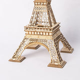 Rolife 3D Wooden Puzzle Wooden Craft Kit Eiffel Tower Model Kit Brain Teaser Games Laser-Cut Building Kits-Model Toy Educational Activity-Best Birthday for Kids to Build