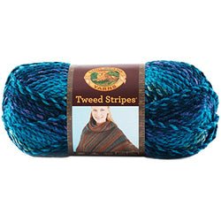 Lion Brand Yarn 753-205S Tweed Stripes Yarn, Caribbean