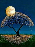 ELOOR 5D DIY Full Drill Magic Tree Under The Moon Scenery Diamond Painting Kits,Rhinestone Painting Kits for Adults and Beginner,for Living Room Bedroom Decor and Kids Girls Women Gifts(12"X16")