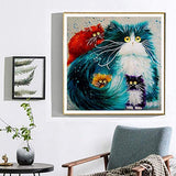 5D Diamond Painting Full Drill by Number Kits for Adults Kids, Colorful Fat Cat DIY Craft Diamonds Painting Kits Arts Embroidery Cross Stitch Decorations(12x12inch)