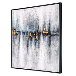 Cobalt Haze, Hand Painted Framed Canvas Abstract Blue and Grey Artwork for Living Room, Bedroom, Dining Room, Hallway, Office