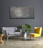 YaSheng Art - 24x48 Inch Large Abstract Art Oil Paintings on Canvas Gray Gradient color Abstract Artwork Modern Home Decor Canvas Wall Art Ready to Hang for Living Room Bedroom