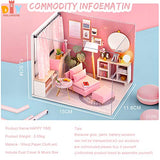 Fsolis DIY Dollhouse Miniature Kit with Furniture, 3D Wooden Miniature House with Dust Cover and Music Movement, Miniature Dolls House kit (H17)