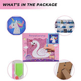 Easy Diamond Painting Kits for Kids, Unicorn Themed Full Drill Diamond Painting by Number Kits for Boy and Girls Beginners Ages 6-12 with Photo Frame for Birthday Party Christmas (Blue)