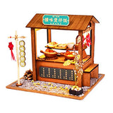 Dollhouse Miniature with Furniture,DIY 3D Wooden Doll House Kit Street Food Series Style Plus with Dust Cover and LED,1:24 Scale Creative Room Idea Best Gift for Children Friend Lover BM830