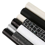 Caydo 9 Pieces Faux Leather Sheets, Mixed White&Black Series Chunky Glitter Faux Leather Fabric for Making Earrings and DIY Crafts (8.3inch x 11.8inch)