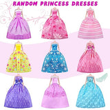 84 Pcs Doll Clothes and Accessories with Doll, Princess Gowns, Fashion Dresses, Slip Dresses, Top & Pant/Jumpsuit, Swimsuits, Shoes, Hangers, Doll Dress up Toys for Girls Kids Toddlers Toy Gifts