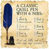 Quill Pen and Ink Set - Feather Pen Kit With Fine Ink Pen, 18-in-One Vintage, Complete Calligraphy Set for Beginners & Enthusiasts, Includes Practice Sheets That Will Make You a Pro, by Pensisco(Blue)
