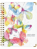 HARDCOVER Academic Year 2023-2024 Planner: (June 2023 Through July 2024) 8.5"x11" Daily Weekly Monthly Planner Yearly Agenda. Bookmark, Pocket Folder and Sticky Note Set (Watercolor Butterflies)