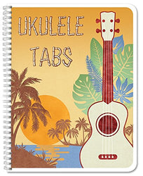 BookFactory Ukulele Tablature Notebook/Ukulele Music Tab Journal - 120 Pages, Wire-O, 8 1/2 x 11" Tablature Format (JOU-120-7CW-A(UkuleleTabs))