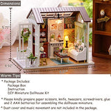 TuKIIE DIY Miniature Dollhouse Kit, 1:24 Scale Creative Room Wooden Mini Doll House Accessories with Furniture for Kids Teens Adults