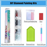 5D Diamond Painting Kits for Adults, Moon Full Drill Round Crystal Rhinestone Diamond Art Gem Painting,Diamond Painting Beach for Home Wall Decor 11.7x15.8 inch