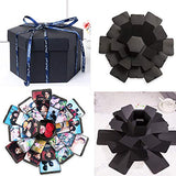 Creative Explosion Box Scrapbook DIY Photo Album Scrapbook Creative Photo Album Gift Box (Black, One Size)