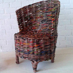 18 inch doll chairs and table furniture set. Wicker armchair for 1:3 scale.