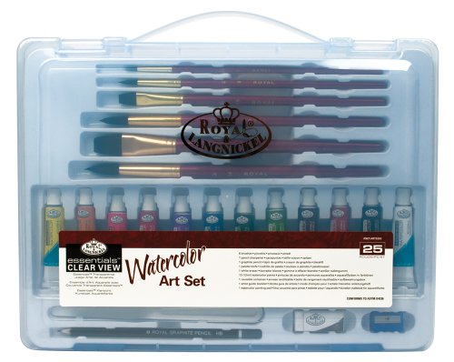 Royal & Langnickel Essentials Clear View Watercolor Painting Set, Large